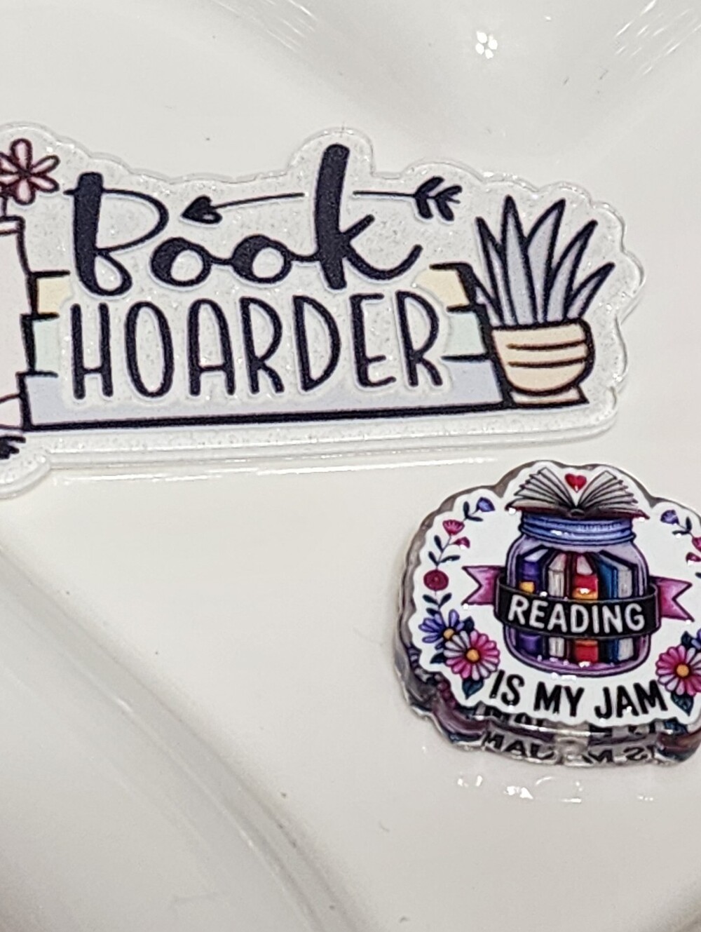 Books Reading Flatback Focal Bead Flats Badge Keychain Crafts Beaded‎ Pen Magnet